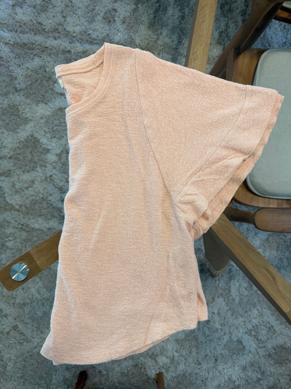 Madewell delicate Peach Short-Sleeve Textured Top - Picture 2 of 7